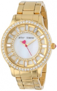 Betsey Johnson Women's BJ00157-19 Analog Gold Baguette Crystal Dial Watch