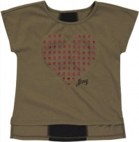 DKNY Heart Punch Tee - Burnt Olive-X-Large