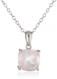 Sterling Silver 8mm Cushion Gemstone Solitaire Pendant