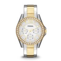 Fossil Women's ES3204 Riley Silver and Gold Tone Watch