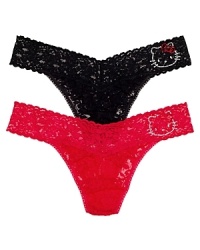 Say hello to Hanky Panky's original-rise thong, embellished with a cute Hello Kitty jewel detail at the waistband. Style #481KITTY.