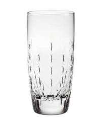 Style and quality go hand-in-hand in the Modern Love crystal highball glass, boasting dishwasher-safe durability and a delicate cut motif by Monique Lhuillier.