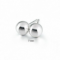 Bling Jewelry Sterling Silver Bead Ball Stud Earrings 7mm