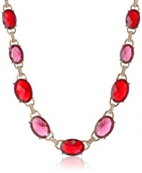 Anne Klein Estate Gold-Tone, Ruby Red and Pave Collar Necklace, 17