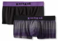 Papi Men's 2 Pack Ombre Dot Brazilian, Black/Acai, Large