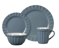 Gibson Montcrest 16-Piece Stoneware Dinnerware Set, Blue