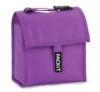 PackIt Freezable Lunch Bag with Adjustable Strap, Purple