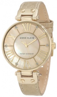 Anne Klein Women's AK/1012GMGD Leather Gold-Tone Snake Print Watch