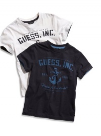 GUESS Kids Little Boy Short-Sleeve Anchor Tee, NAVY (5/6)