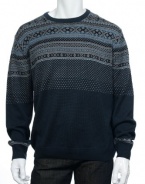 Perry Ellis (Holiday Gala) Eclipse Fair Isle LS Crew Neck Sweater