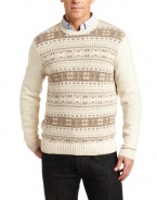 Perry Ellis Men's Long Sleeve Fair CDesign Crew Neck Sweater