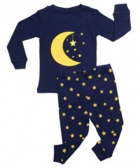 Leveret Moon & Stars 2 Piece Pajama 100% Cotton (Size 6M-5T)