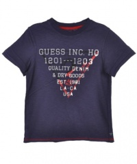 GUESS Kids Big Boy Panel Screen T-Shirt, NAVY (12/14)