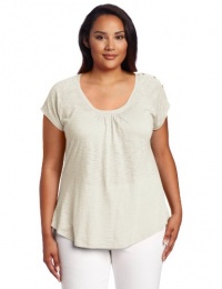 Lucky Brand Women's Plus-Size Alanna Sleeve Placket Top