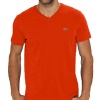 Lacoste Men's Short Sleeve V-Neck Pima Cotton T-Shirt Citrouille-Large