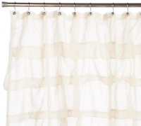 Carnation Home Fashions Carmen Crushed Voile Fabric Shower Curtain, Ivory