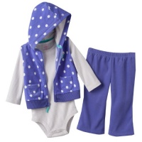 Carter's Girls Sizes 12-24 Months Cupcake 3 Piece Microfleece Vest Set