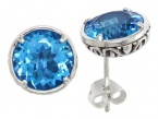 Balissima By Effy Collection Sterling Silver Blue Topaz Earrings