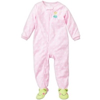 Carter's Girls Pink Pokadot Ballerina Frog Footed Sleeper 12 Months - 5t