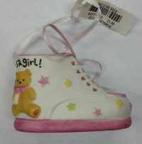 Baby's First Christmas  It's a Girl  Shoe Ornament