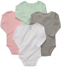 Carter's Baby Girls 4-pack Long-sleeve Bodysuits (NB-24M)