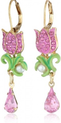 Betsey Johnson Fairyland Rose Drop Earrings