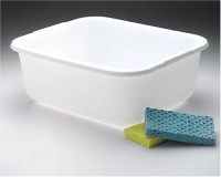 11.4 QT White Plastic Rectangular Dish Pan, 14.45 x 12.55 x 5.67.