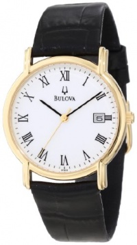 Bulova Men's 97B13 Black Tortoise Shell Leather Strap Watch