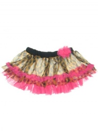 Baby Girl Leopard Print Tutu Skirt with Cotton Lining by Baby Starters - Hot Pink - 6 Mths / 12-16 Lbs