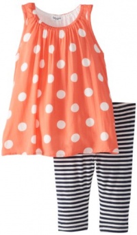 Splendid Littles Baby-Girls Infant Pool Party Ruched Neck Tunic Set, Coral, 12-18 Months