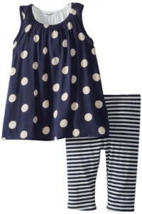 Splendid Littles Baby-Girls Infant Pool Party Ruched Neck Tunic Set, Navy, 18-24 Months