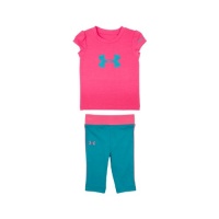 Under Armour Baby-Girls Infant Shattericon Tee Set, Pink/Blue, 18 Months