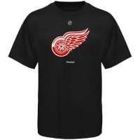 NHL Reebok Detroit Red Wings Black Primary Logo T-shirt