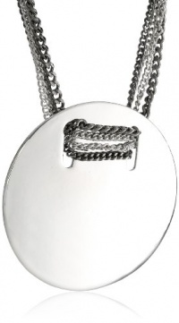 Kenneth Cole New York Geometric Pave Chain Woven Circle Pendant Necklace, 22