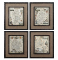 Uttermost Countryside Maps Wall Art Set/4