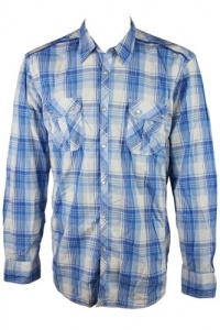 INC International Concepts Mens Plaid Flap Pocket Shirt