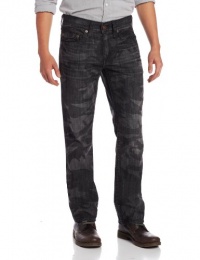 True Religion Men's Bobby Straight Fit Laser Jean in Black Camouflaged