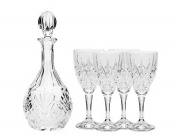 Godinger Dublin Wine Glasses and Decanter Set - 5 Piece