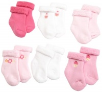 Gerber Baby-Girls Newborn 6 Pack Variety Cozy Designer Socks