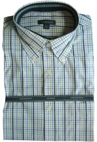 Van Heusen Button Down Long Sleeve Dress Shirt Checkard