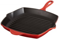 Le Creuset Enameled Cast-Iron 10-1/4-Inch Square Skillet Grill, Cherry