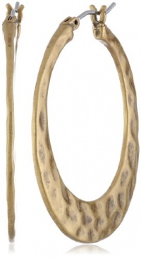 Lucky Brand Large Gold-Tone Hammered Hoop Earrings