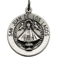 Elegant and Stylish 18.25 MM Round San Juan/Los Lagos Pendant Medal with 18 inch Chain in Sterling Silver , 100% Satisfaction Guaranteed.