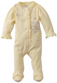 Little Me Baby Girl Newborn Butterfly Footie, Baby Yellow, 3 Months