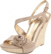 Guess Latonia3 Womens Size 10 Beige Open Toe Leather Wedge Sandals Shoes