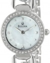 Bulova Women's 96L126 Crystal Bangle Mother of Pearl Dial Watch