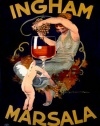 Ingham Marsala Wine Ad by Marcello Dudovich 18x24 Fine Art Print on Canvas