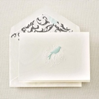 Crane & Co. Hand Engraved Aviary Bird Scroll Notes (RN1129A)