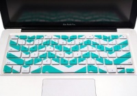 TopCase Chevron Zig-Zag Silicone Keyboard Cover Skin for Macbook 13 Unibody / Macbook Pro 13 15 17 with or Without Retina Display / Wireless Keyboard + Topcase Mouse Pad (AQUA BLUE)