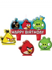 Angry Birds Molded Mini Cake Candle Set Party Supplies